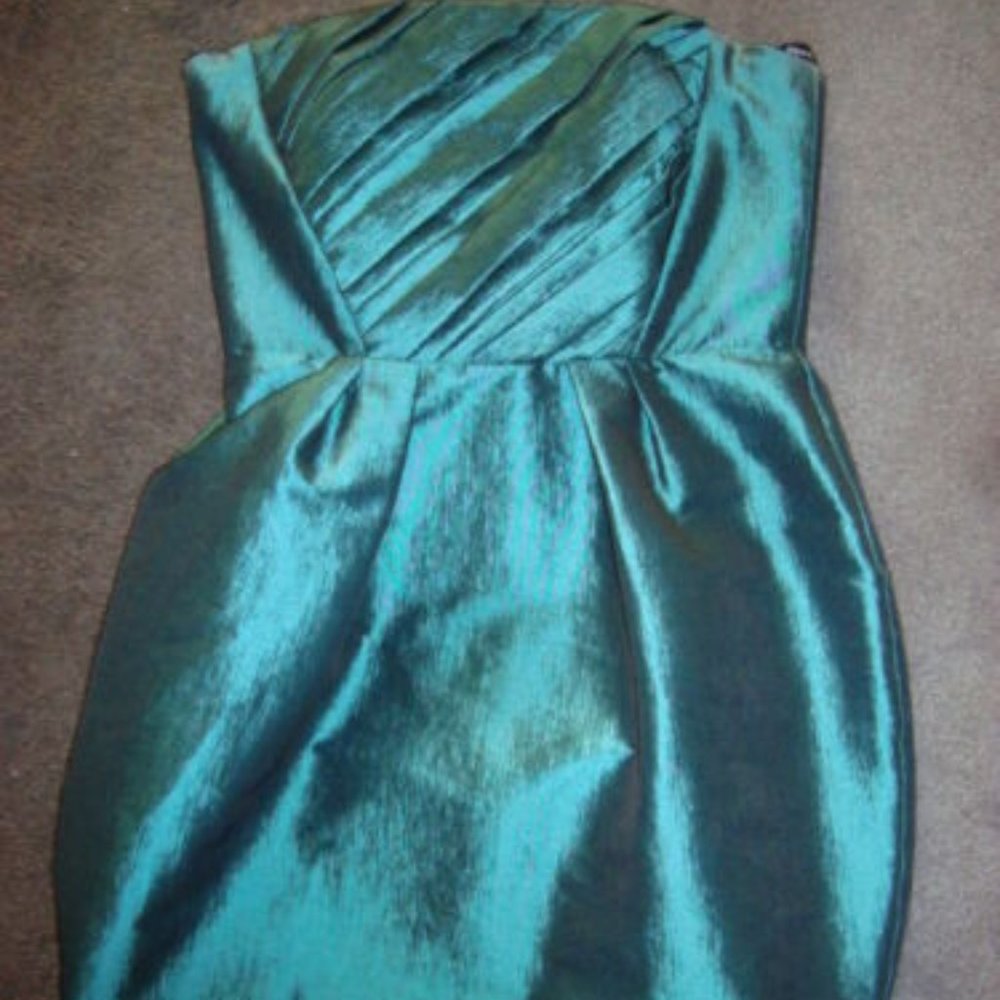 Naven Green Strapless Gold Zipper Dress Size S